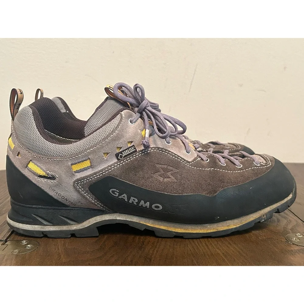 Garmont Dragontail Gore-Tex Hiking Shoes Men's Size 11.5 Gray & Yellow leather